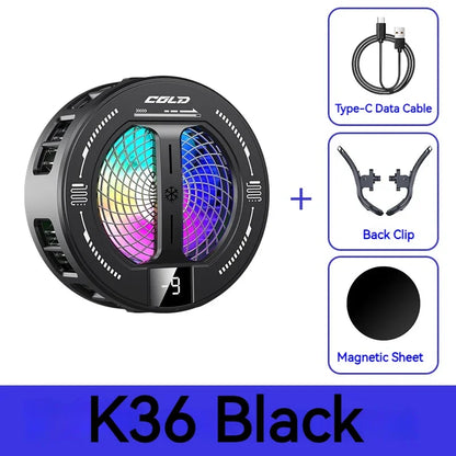 K36 Semiconductor Magnetic Phone Cooler Fast Heat Dissipator Universal for Gaming iPhone 16 15 14 13 12 Pro Max Samsung S25 iPad