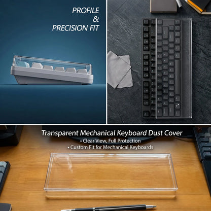 Clear Acrylic Mechanical Keyboard Dust Cover Protector Case For 60 96 98 104/108Key Transparent Anti-Dust Keyboard & Mouse Cover