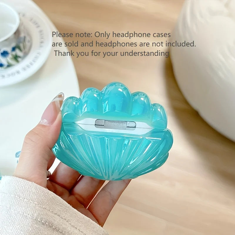 3D Blue Shell Earphone Case for AirPods Pro 3 2 Cute Ocean Conch Protective Cover For Airpods 4 3 2021 with Keychain Summer Gift