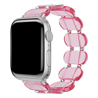 Resin Band for Apple Watch Strap 44mm 40mm 45mm 49mm 46mm 42mm 41mm Elastic Ring Strap Metal Bead for iWatch 11 10 9 8 7 6 5 SE