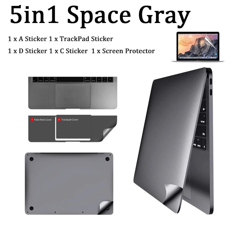 2026 Top/Bottom/Touchpad/Palm Trackpad Guard Skin Body Vinyl Decal Sticker For Apple Macbook Pro16 M5 A3428 with Touch Bar A2141