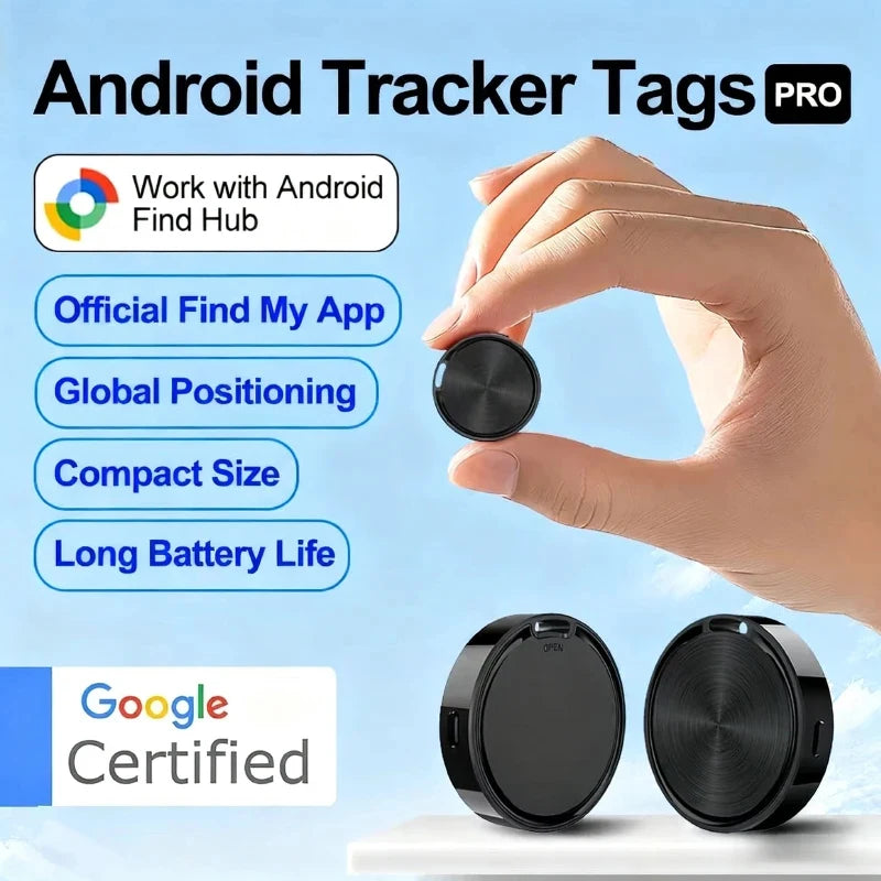 Smart Tag Compatible with Android Find Hub Bluetooth GPS Tracker Google Find My AirTag, Keyring Smart Living Safety Alerts