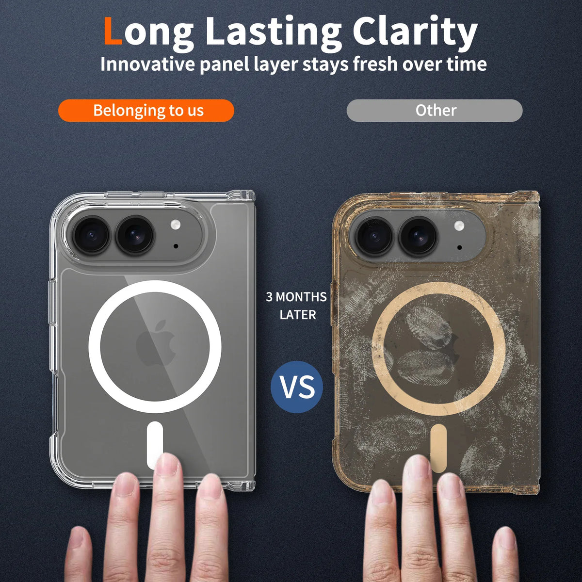 Original For Magsafe Magnetic Wireless Charging Phone Case For iPhone Duo 18 Fold Clear Protective Cover For iPhone 18 Duo