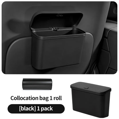 Luxury Portable Hanging Mini Car Trash Can Wastebasket Trash Car Interior Clip-on Storage Pouch Dry and Wet Use Hanging Storage