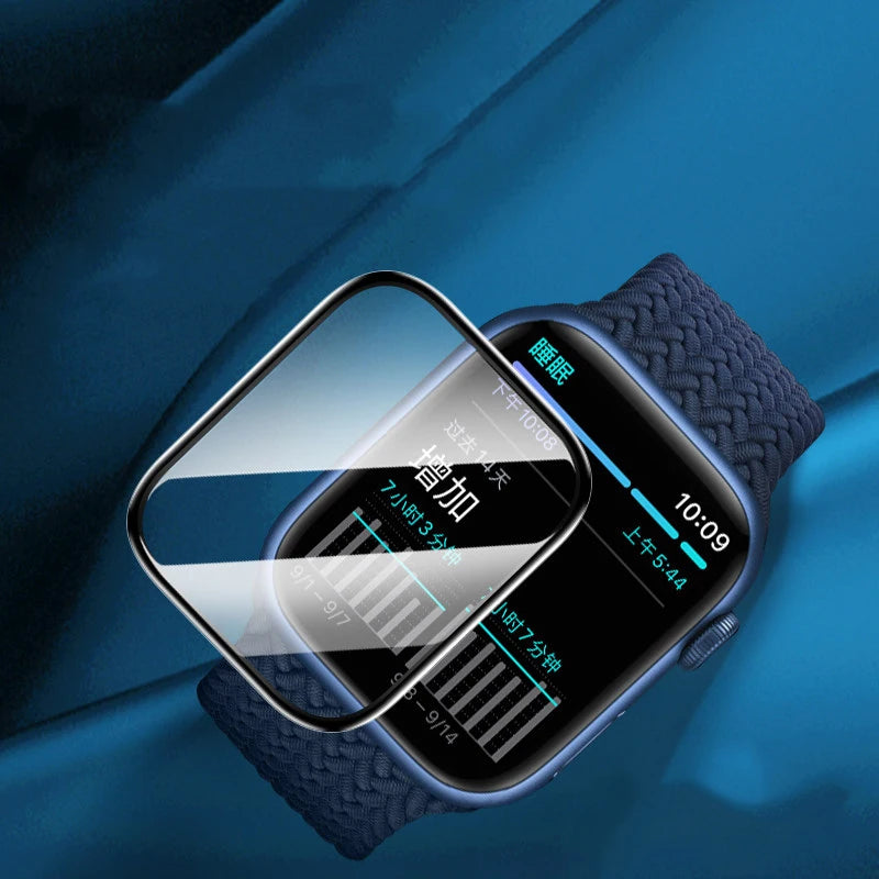 Screen Protector For Apple Watch series 9 8 7 45mm 41mm Accessories Soft Glass 9D HD Full Film iWatch 6 5 3 se 44mm 40mm 42 38mm