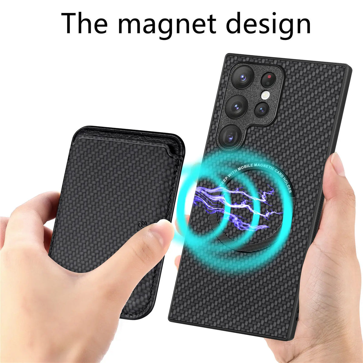 Carbon Fiber Style PU Leather for Magsafe Case for Samsung Galaxy S26 S24 S25 Ultra S22 Plus S21 S23 FE A57 A55 A56 Cover LM2