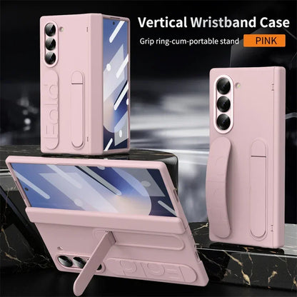 Hinge Protection For Samsung Galaxy Z Fold 7 6 5 4 3 Case With S Pen & Screen Protector & Wristband Invisible Bracket Z Fold 8
