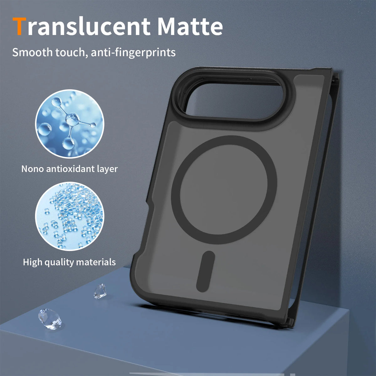 Luxury Matte Magnetic Charge Phone Case For iPhone Duo For Magsafe Skin Feel Translucent Shockproof Fold Cover Funda