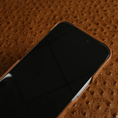For Magsafe Ostrich Genuine Leather Case For iphone 17 Air 16 15 14 13 Pro Max Back Cover Cases 17Pro 16Pro 15Pro Max Coque Capa