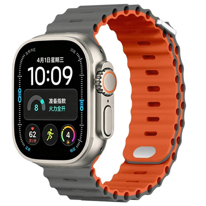 Ocean Silicone strap For Apple Watch Ultra 4 3 2 1 Band 49mm 12 11 10 9 8 7 46mm 45mm 41mm band iWatch 6 5 4 SE3 44mm 40mm 42mm