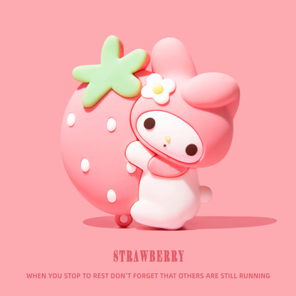 For Airpods 3 4 Pro 2 Pro 3 Cute Strawberry Rabbit Silicone Earphone Case Cover