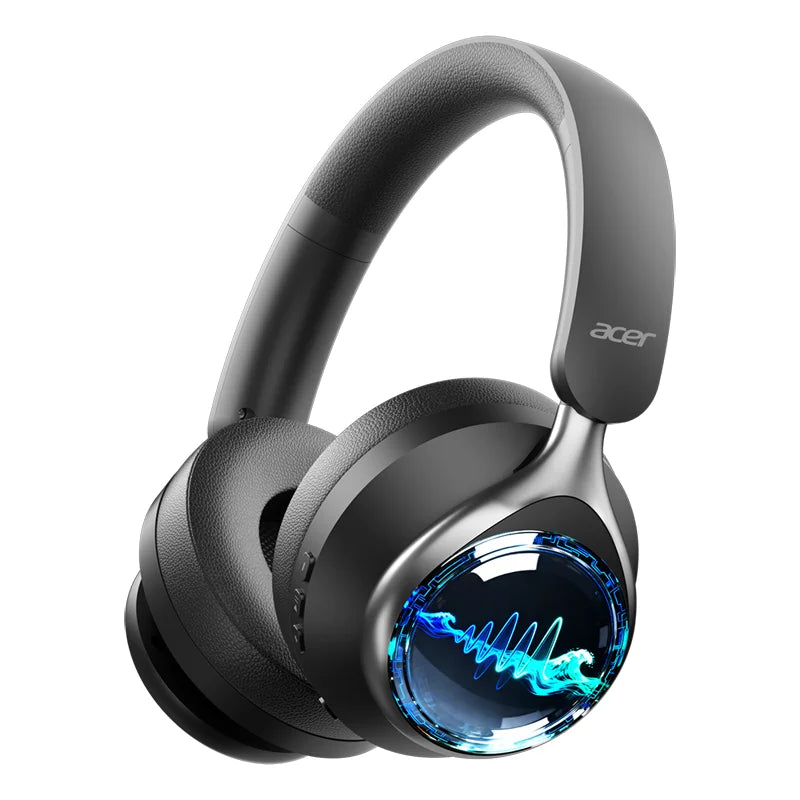 Acer Wireless Bluetooth 6.0 Headphones RGB Cool Lighting Foldable Over-Ear Headphones Stereo Effects for Travel Home Office