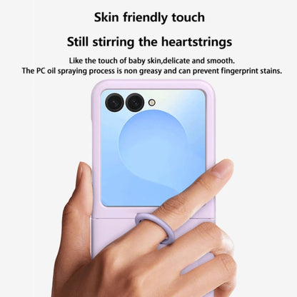 Luxury Large Window Gradient Color Silicone Ring Protect Phone Case For Samsung Galaxy Z Flip 8 7 6 5 Z Flip7 FE Skin Feel Cover