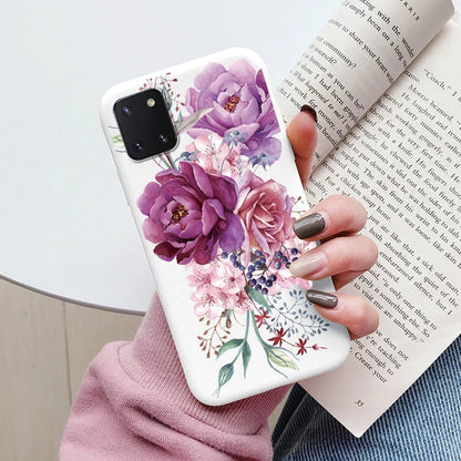 Soft Case For Samsung Galaxy Note 10 Lite Phone Cover Cute Flowers Butterfly Fundas TPU Coque For Samsung Note 10 Lite Bumper