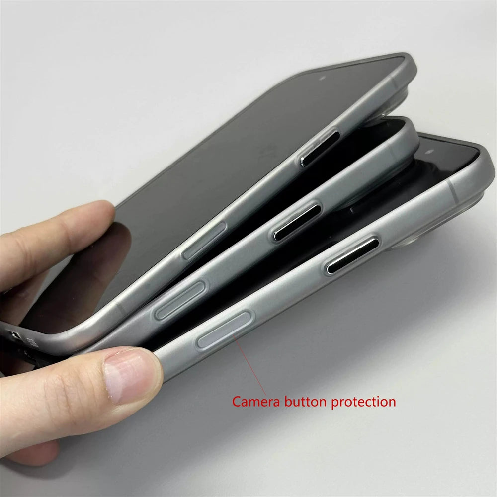 0.7 MM Ultra Thin Matte Translucent Soft TPU Case For iPhone 18 17 Pro Max Air 16 15 14 13 12 Pro Button Camera Protection Cover