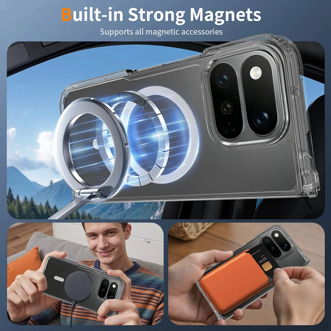 For Pixel 11 Pro Fold Clear Phone Case, Compatible with MagSafe Drop Protection Cover for Google Pixel 11 Pro Fold