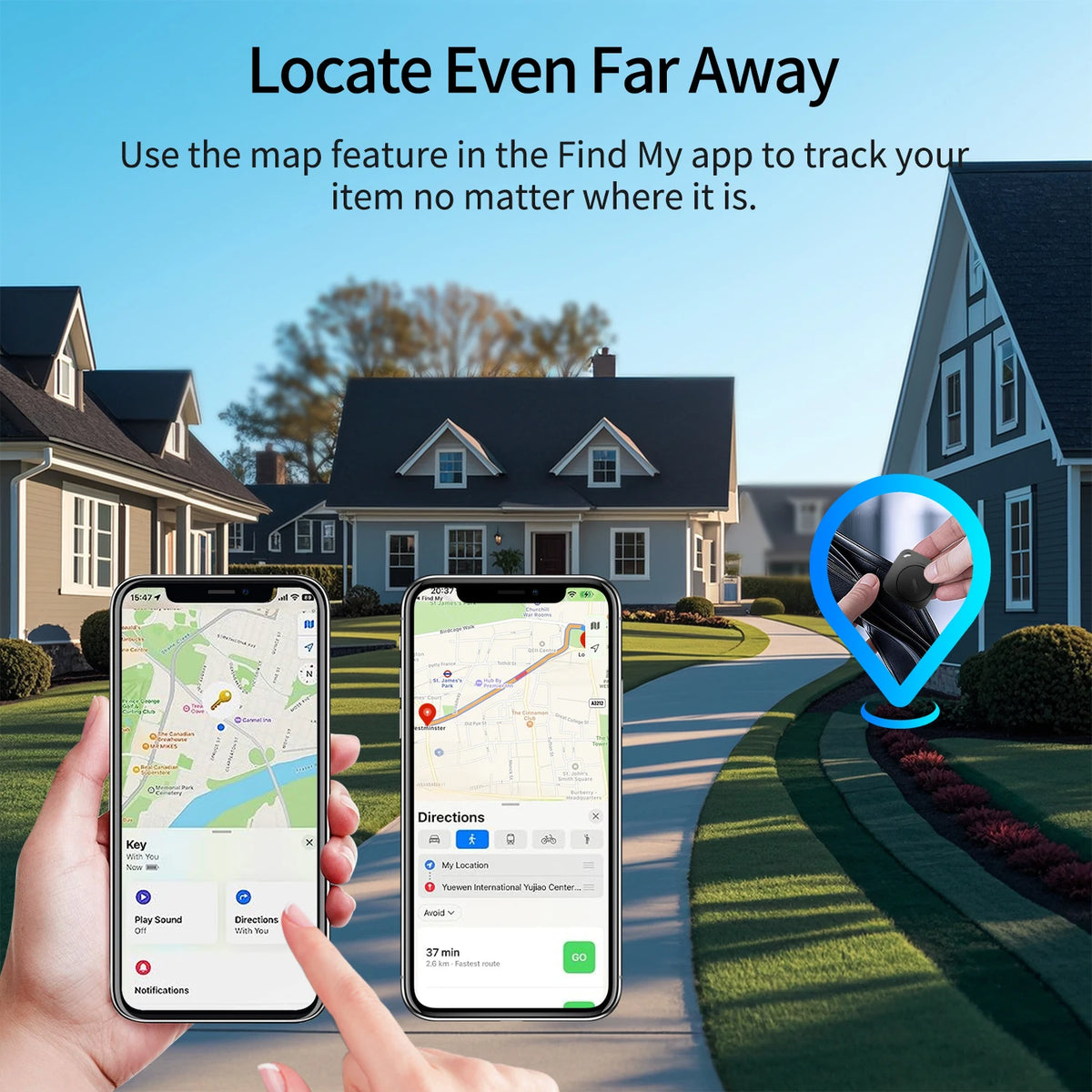 Bluetooth Pet Trackers, Item Locator Works with Apple Find My Global Network Smart AirTag for IOS System Item Finder for Key