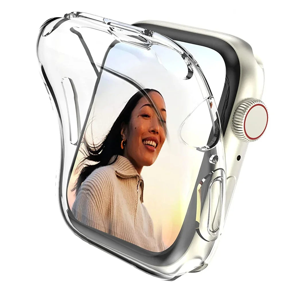 Screen Protector for Apple Watch Ultra 4 3 2 49 41 44 40 45 46 42mm TPU Bumper Cover Case for iWatch Series 11 10 12 9 8 7 SE 6