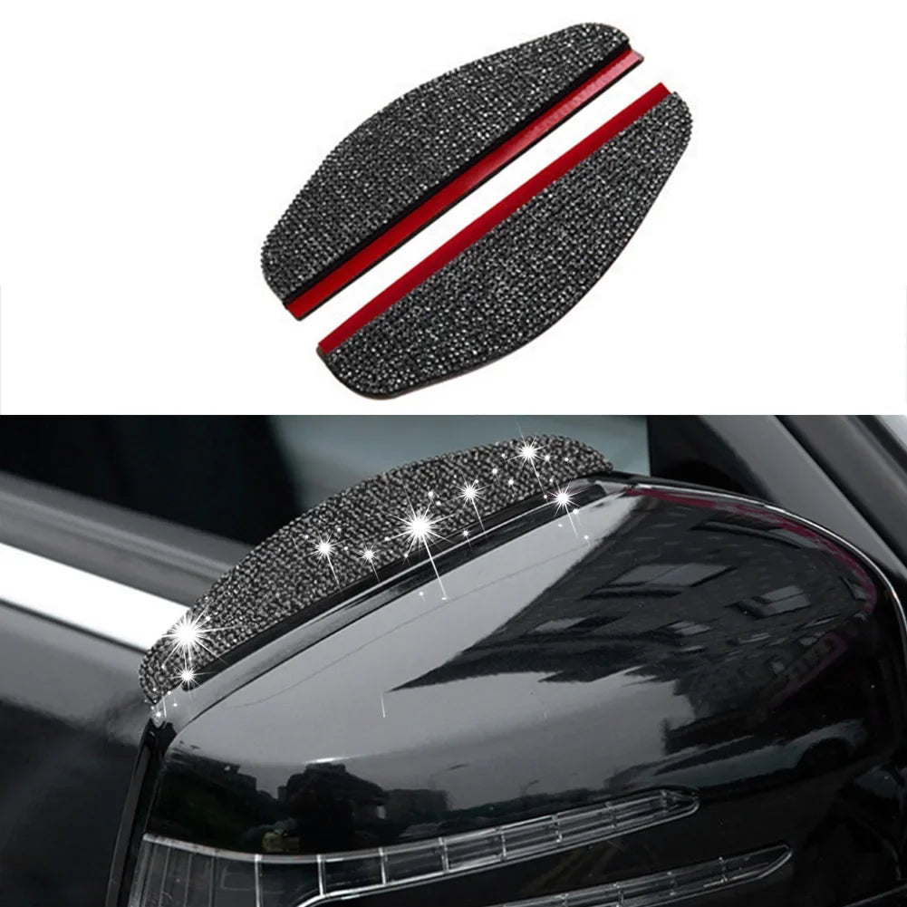 2Pcs Car Rear View Mirror Sticker Rain Eyebrow PVC Rear View Mirror Rain Visor Universal Rain Shield Shade Cover Protector