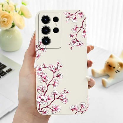 Sakura Bloom Phone Case For Samsung Galaxy S26 S25 Edge S24 S23 S22 S21 S20 S10 FE Plus Ultra Silicone Soft Cover