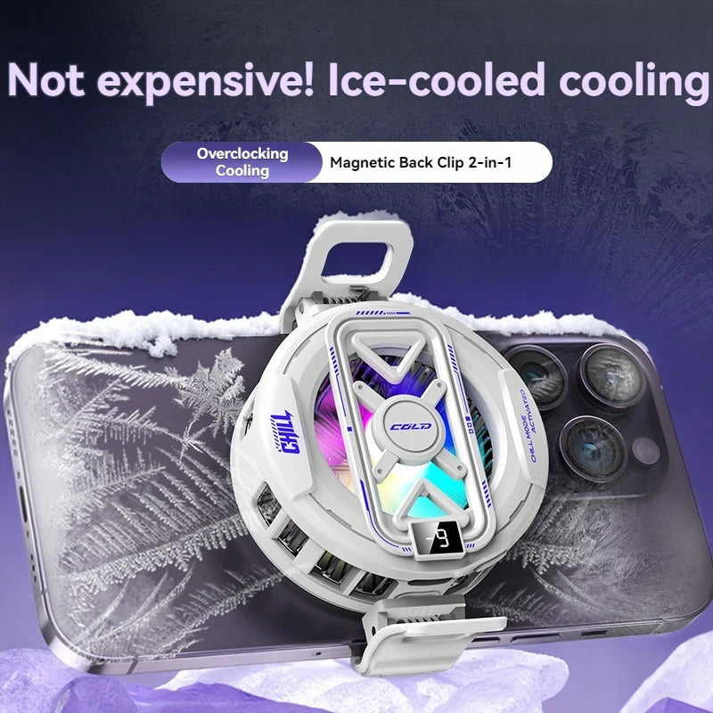 K51 AI Mobile Cooler Magnetic Back-clip Ice Cooling Radiator Digital Display RGB Light Gaming Cooler Temperature Control