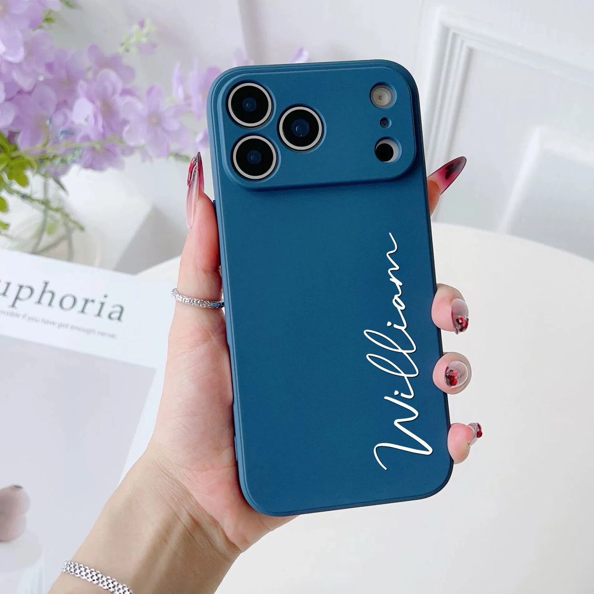 Personalized Custom Letters Name Colorful Soft Liquid Silica Gel Phone Case For iPhone 11 12 13 14 15 16 17 18 Pro Max 17Air