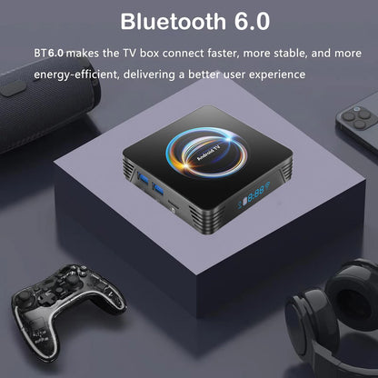 Original Android 16 X66 Smart TV Box 32GB 64GB 128GB 256GB RK3528 Bluetooth 6.0 Dual Wifi 2.4&5G Wifi6 8K Video AV1 Media Player