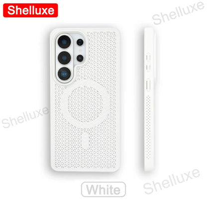 S26 Ultra Cooling Magnetic Case Shelluxe Breathable Mesh PC Hard Cases For Samsung Galaxy S26 S25 S24 S23 S22 Plus Ultra Cover