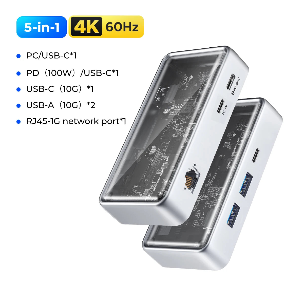 ORICO 10Gbps USB C HUB 4K60Hz Type-C to HDMI-compatible USB 3.0 Adapter Metallic Docking Station for Macbook iPad Pro Laptop Hub