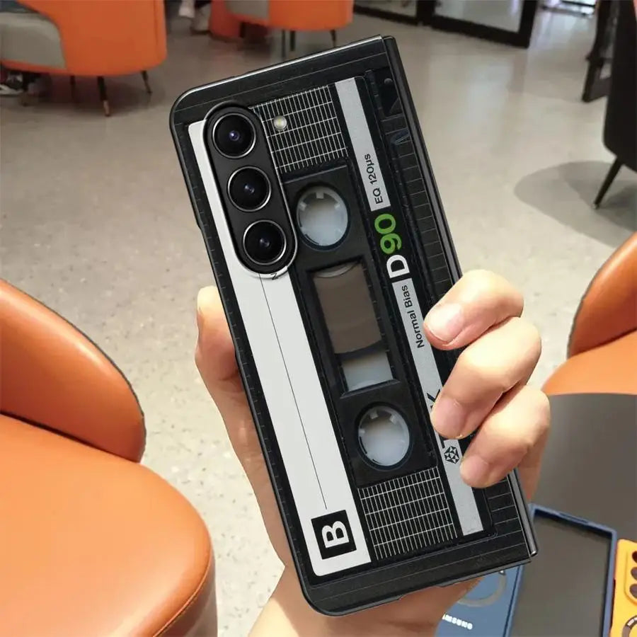 Vintage Tape Camera Back Phone Cover Case for Samsung Galaxy Z Fold 7 6 5 4 3 ZFold6 ZFold7 ZFold4 ZFold3 ZFold5
