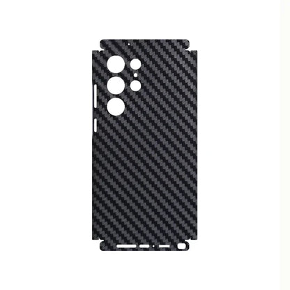3D Carbon Fiber Skin Grain Full Body Phone Sticker For SAMSUNG GALAXY S25 S24 + S23 Ultra S23 Plus S22 A55 Back +Sides Wrap Film