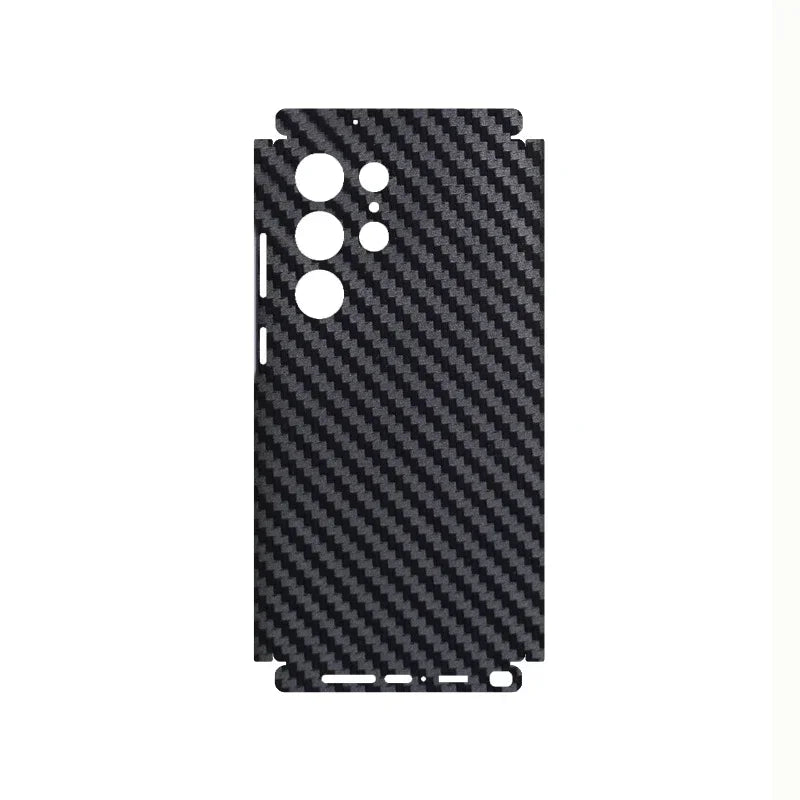 3D Carbon Fiber Skin Grain Full Body Phone Sticker For SAMSUNG GALAXY S25 S24 + S23 Ultra S23 Plus S22 A55 Back +Sides Wrap Film
