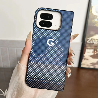 Kevlar Painted Carbon Fiber Texture Case for Official Google Pixel 11 10 Pro Fold for Magsafe Magnetic Wireless Charging Funda