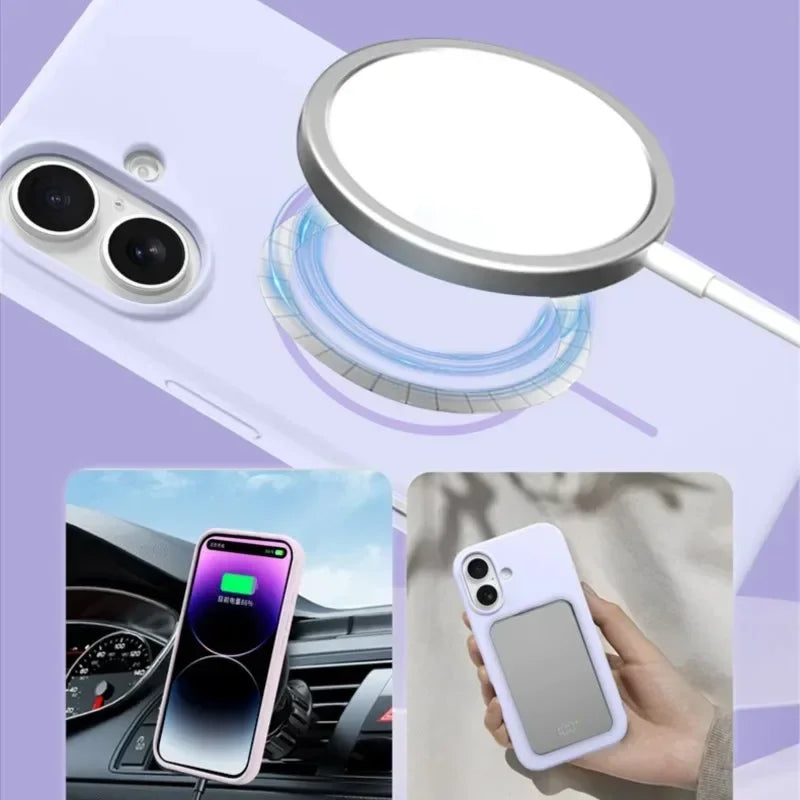 Luxury Original Liquid Silicone For Magsafe Case For iPhone 17 16 15 14 13 12 11 Pro Max Magnetic Wireless Charging Soft Cover
