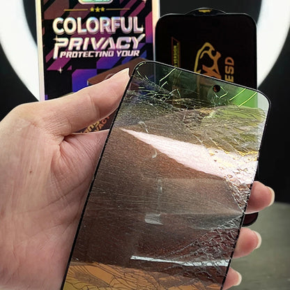 3pcs Colorful Privacy Tempered Glass ESD Screen Protector Anti Spy Film For iPhone Duo 18 Pro Max 17 Air 17E 16 Plus 15 14 13