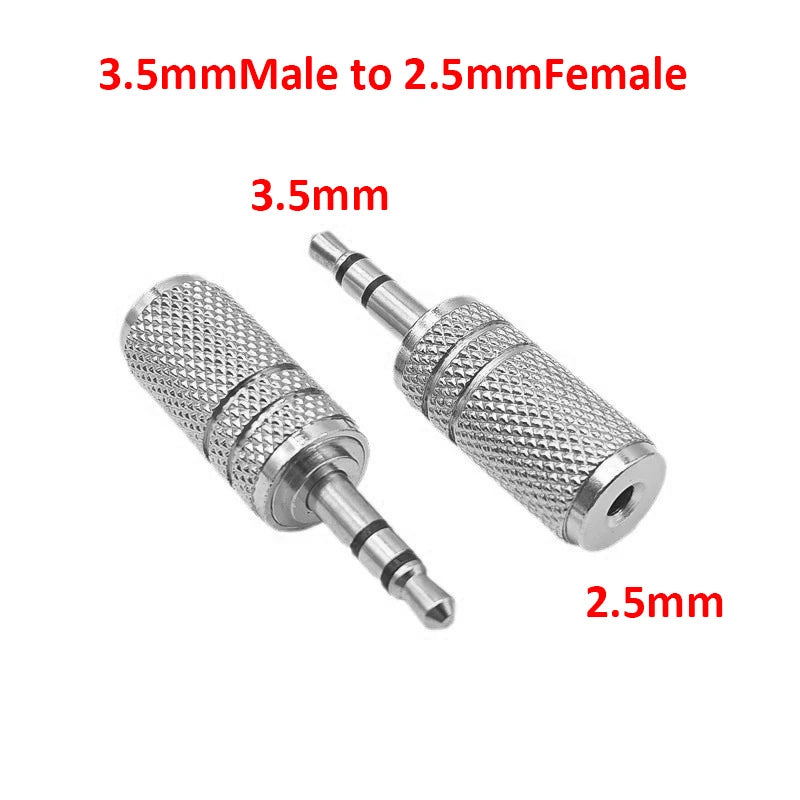 Jack 3.5 mm to 2.5 mm Audio Adapter 2.5 mm Male to 3.5 mm Female Plug Connector for Aux Speaker Cable Headphone Jack