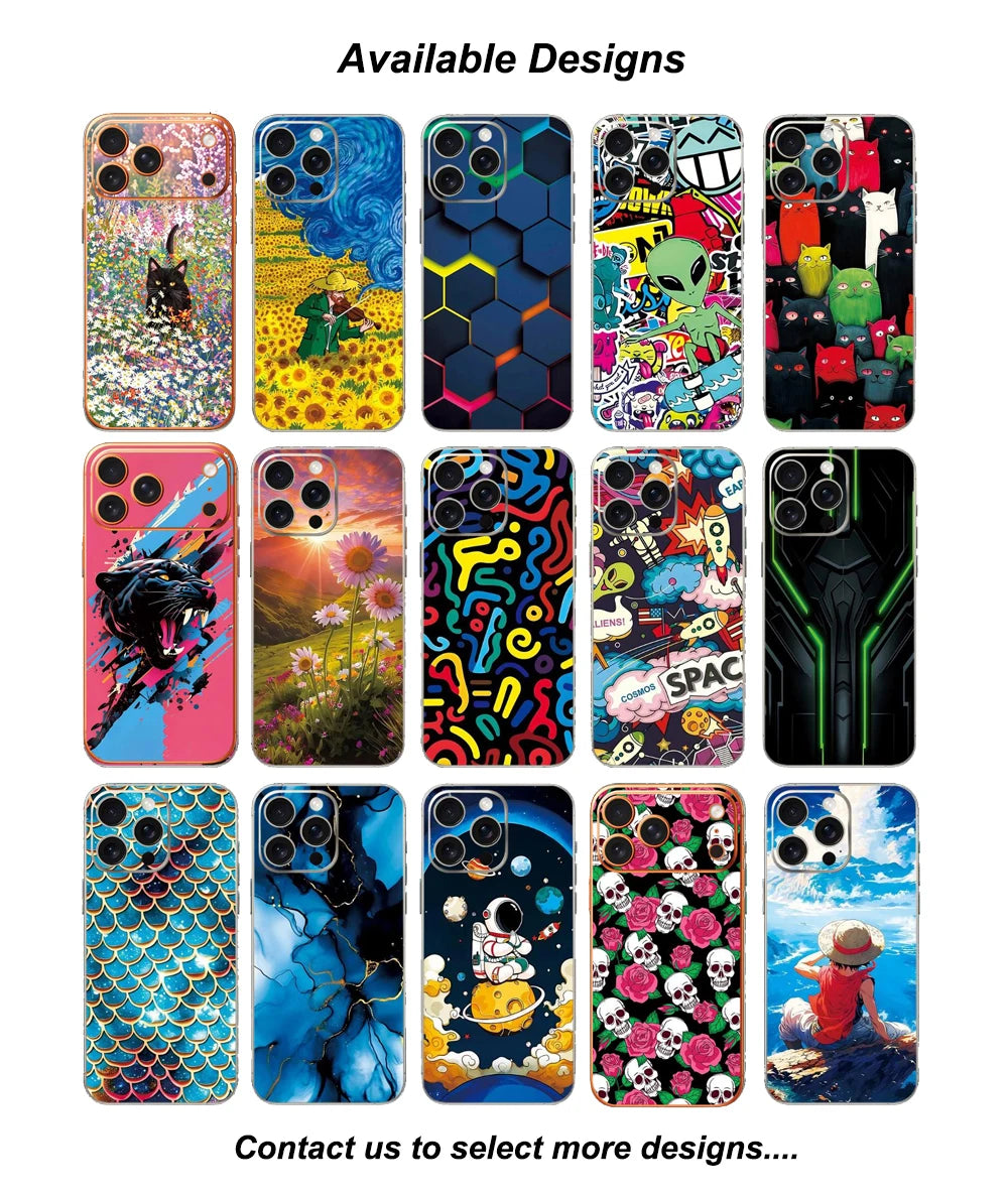 VORMIR 190*120mm 3D Laser Embossed Back Films Phone Skin Back Stickers Decorative Film for Any Sreen Protector Cutting Machine