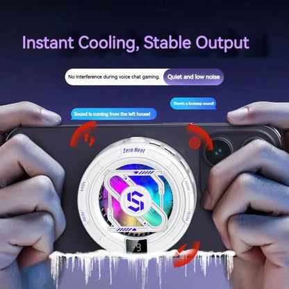 K52 AI Mobile Cooler Magnetic Back-clip Ice Cooling Radiator Digital Display RGB Light Gaming Cooler Temperature Control
