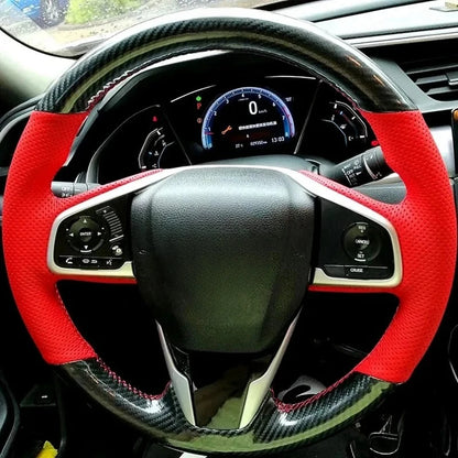 Car Steering Wheel Cover Non-slip Carbon Fiber Suede Braid For Honda Civic 10 2016-2021 CR-V CRV 2017-2021 Clarity 2018-2021