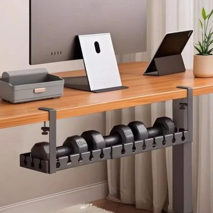 Under Desk Cable Management Tray No Drill Iron Power Strip Holder Wire Cord Organizer Clamp Mount for Home Office Desk