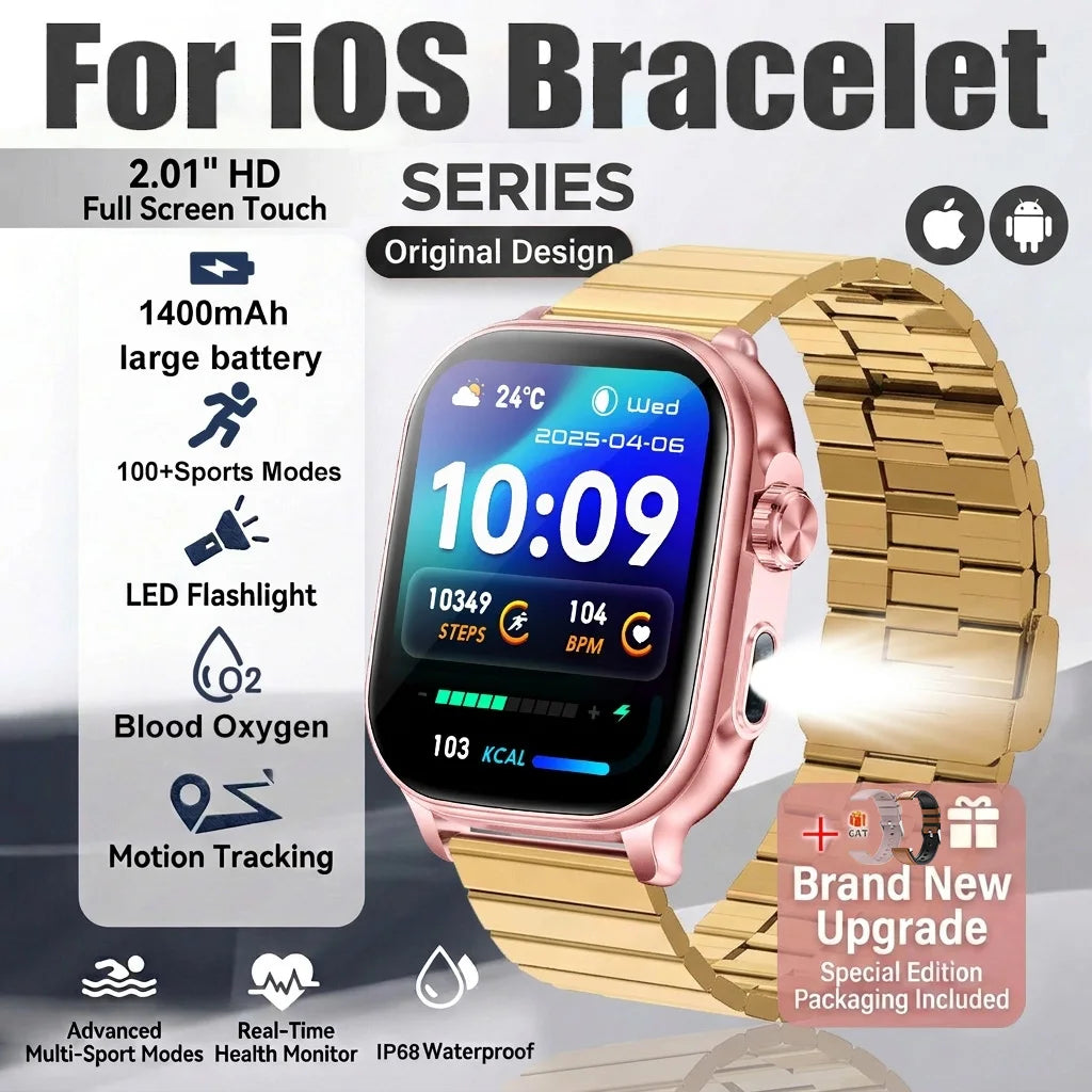1400mAh Military Grade Smart Watch 200 Days Battery Life 5ATM Waterproof Bluetooth Call Alert LED Flashlight Sports Watches Men