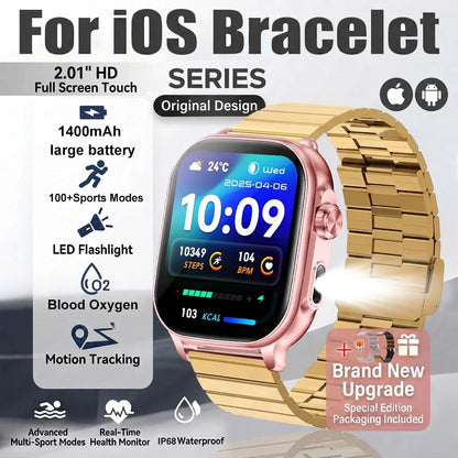 1400mAh Military Grade Smart Watch 200 Days Battery Life 5ATM Waterproof Bluetooth Call Alert LED Flashlight Sports Watches Men