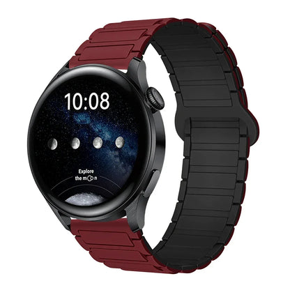 18mm 20mm 22mm Magnetic Loop Band for Samsung Galaxy Watch 7/6/5 Pro/4/Classic Silicone Link Bracelet Huawei GT 2-2e 3-4 Strap