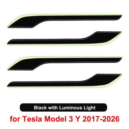Car Door Handle Stickers Anti-Scratch for Tesla Model 3 Y Juniper 2026 Door Handle Scratch-Resistant Luminous Cover Accessories