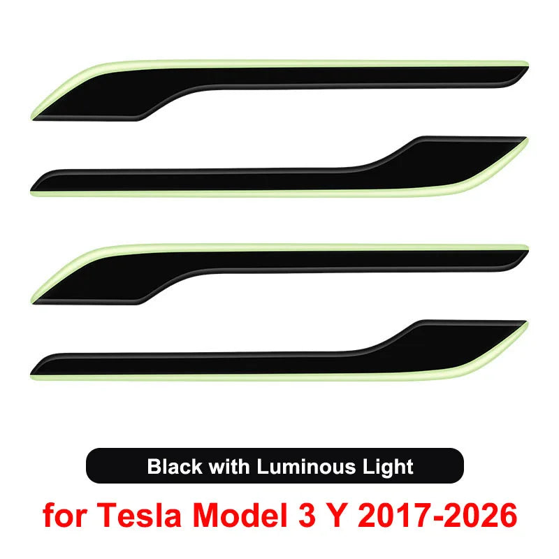 Car Door Handle Stickers Anti-Scratch for Tesla Model 3 Y Juniper 2026 Door Handle Scratch-Resistant Luminous Cover Accessories