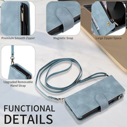 Premium Leather Business Phone Case For Samsung Galaxy Z Fold 8 Zipper Wallet Card Slots Magnetic Flip Cover For Fold 7 6 5 4 3