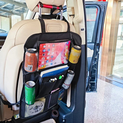 Car Seat Back Storage Bag Tablet Phone Water Cup Holder Multifunctional High-Capacity Storage Bag Car Interior Accessories