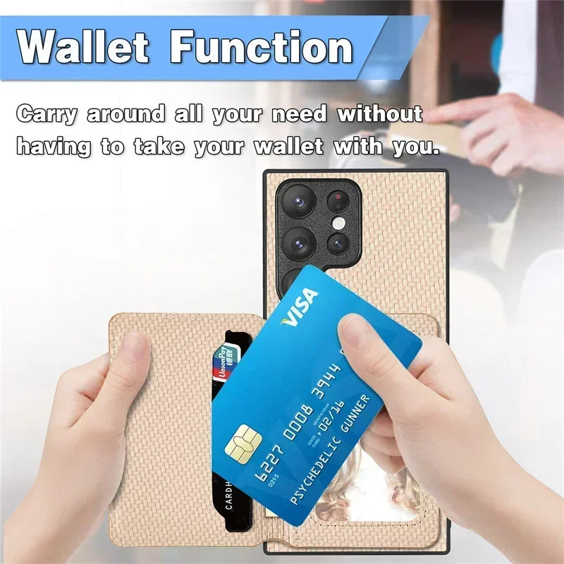 For Samsung S26 Ultra 5G Leather Wallet Back Case For Samsung Galaxy S26 S25 S24 S22 S21 Ultra Case S24 FE S25 S23 Plus Cover