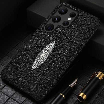 Genuine Stingray Leather Phone Case for Samsung Galaxy S 26 S26 Ultra S24 S23 S25 Plus S22 S21 A57 A56 A55 5G Luxury Back Cover