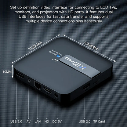 TOPSION H20PRO Smart TV Box Android 14.0 With Voice Assistant 2.4&5G Wifi 4K 6K HD Video 1080P Media Player Set Top Box